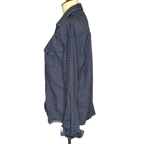 PANHANDLE ROUGHSTOCK Western snap front shirt blue size L - Picture 5 of 8